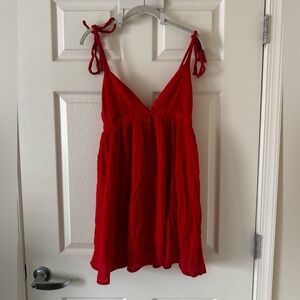 Lulus Red Mini Dress with Tie Straps